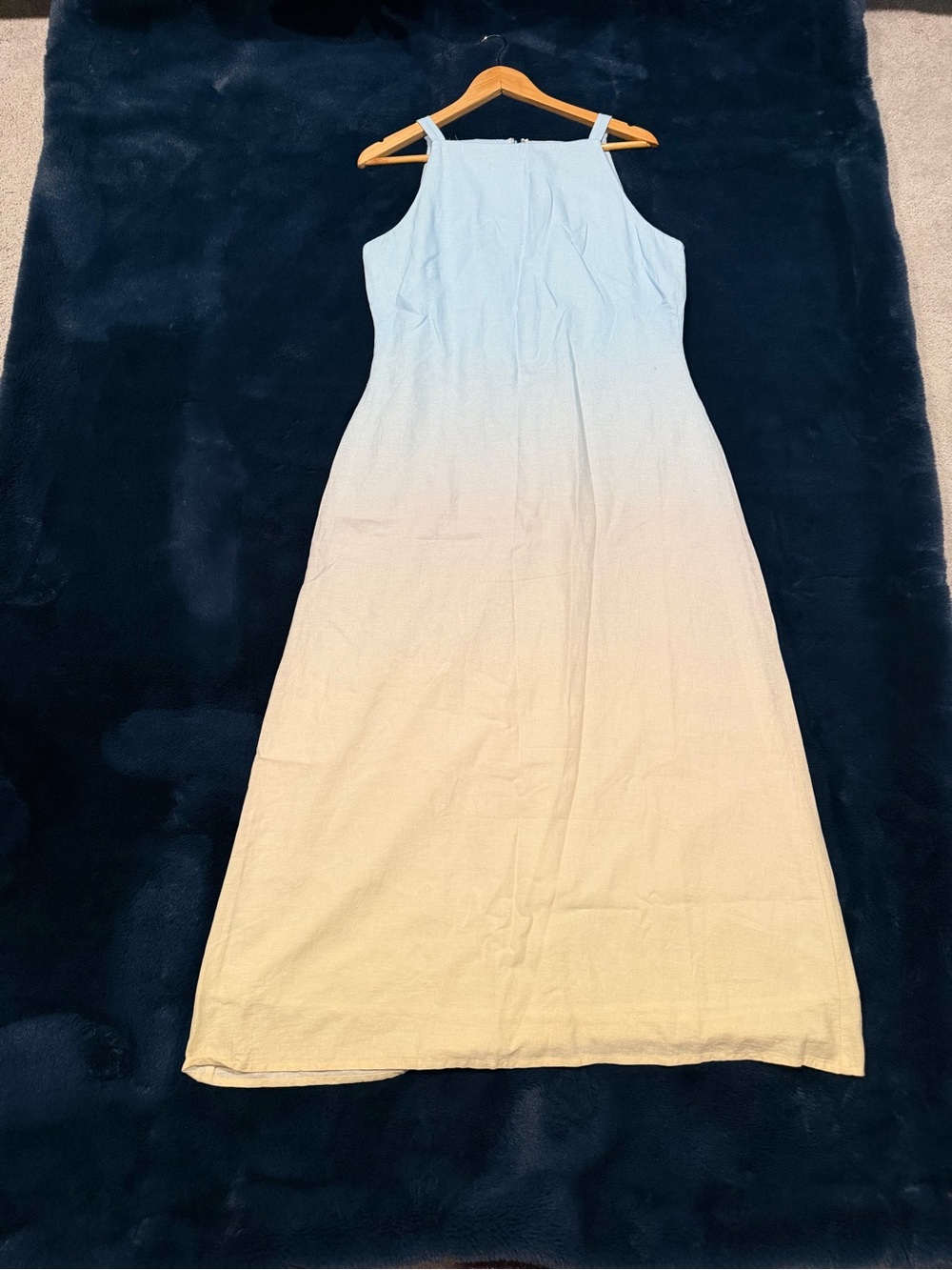 Ann Taylor Ombre Maxi Dress in Light Blue and Cream